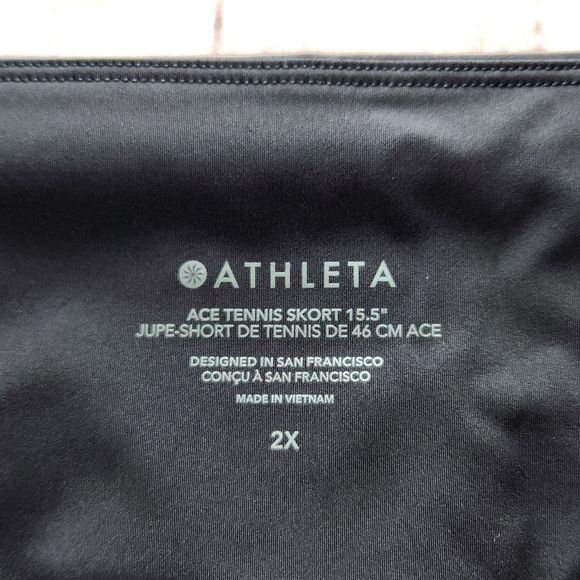 Athleta "Ace Tennis Skort 15.5" A-line Black | Women's Plus Size 2X - Picture 6 of 10